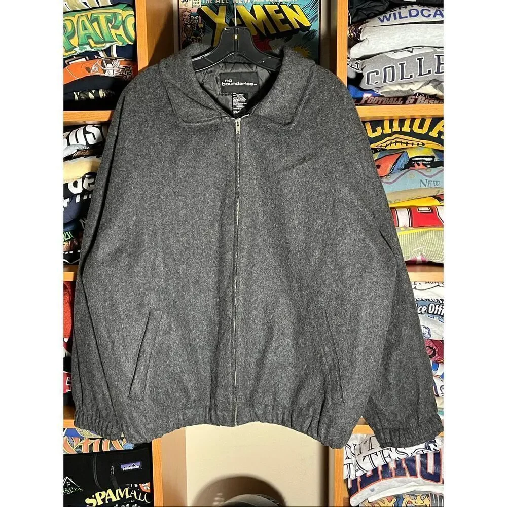 Vintage No Boundaries Wool Quilt Lined Full Zip Jacket